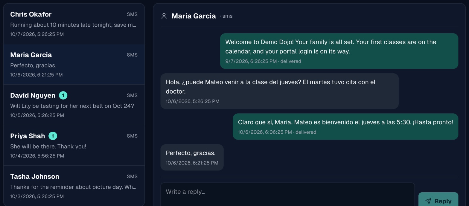 The Sidekick MAS two-way message inbox